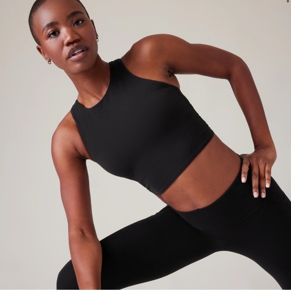 Athleta Womens Conscious Crop Tank Top Size Small Workout Athletic High Neck